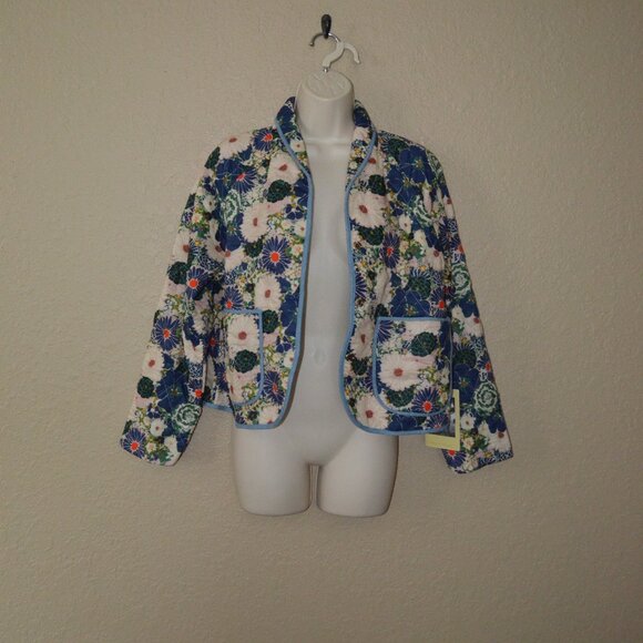 NWT $382 By Trovata Birds of Pardise August Quilted Medley Floral Jacket - Picture 4 of 8